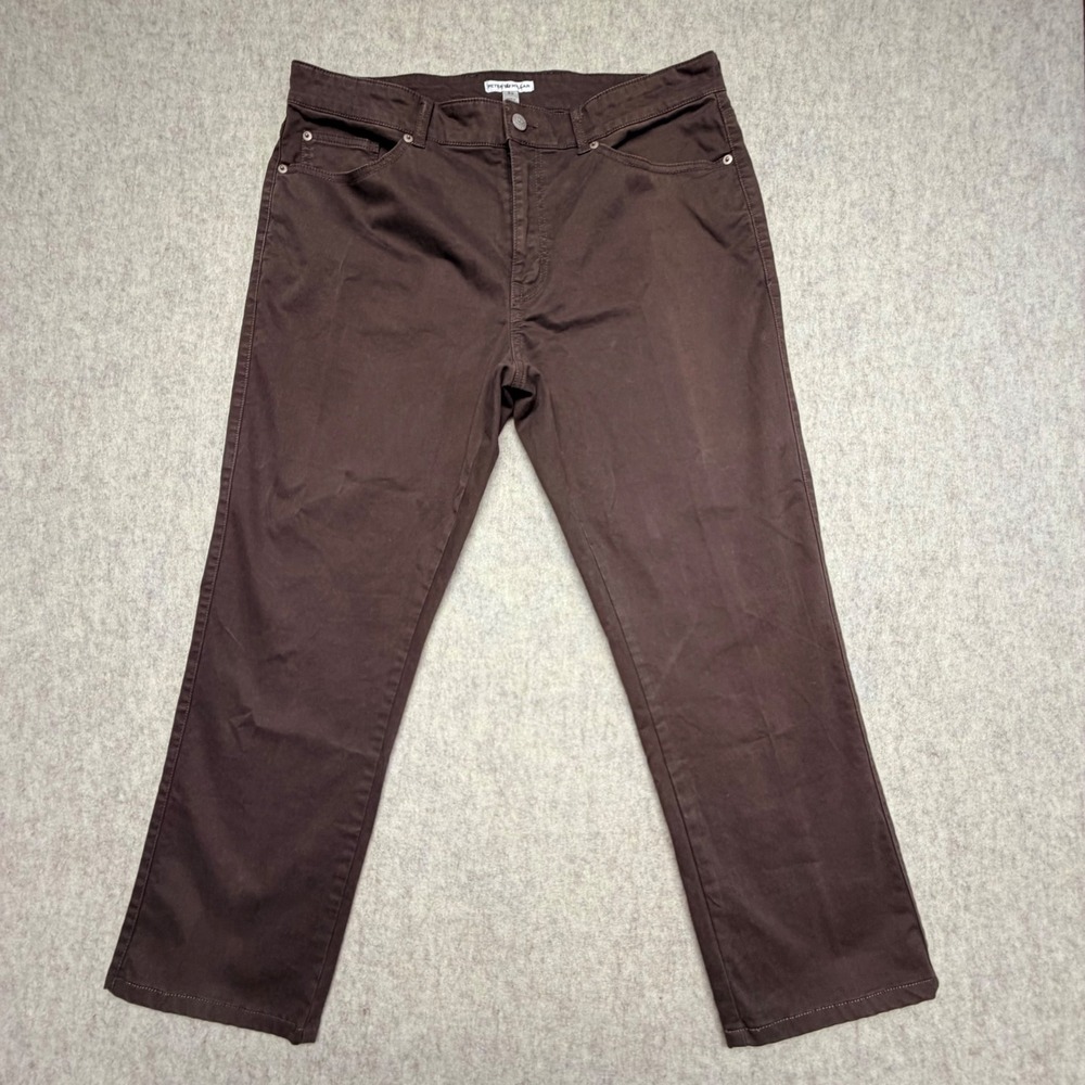 Peter Millar Pants Mens 36 x 27 Brown 5-Pocket Straight Leg Cotton Stretch
